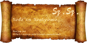 Szőcs Szalviusz névjegykártya